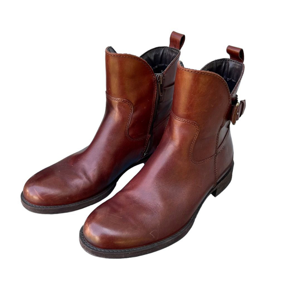Ecco Brown Saunter Goretex Midcut Buckle Zip Boots Waterproof Size 6